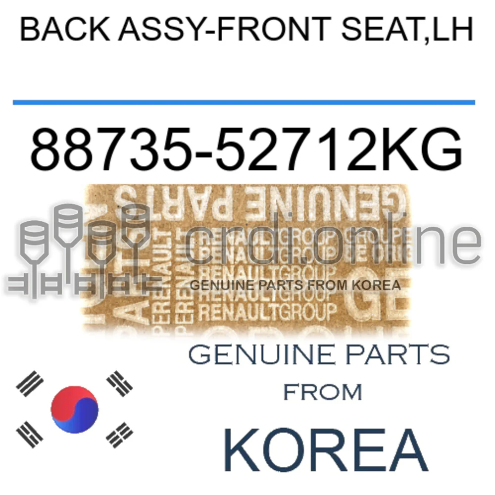 BACK ASSY-FRONT SEAT,LH [ORIGINAL] 88735-52712KG 8873552712KG 88735 52712KG