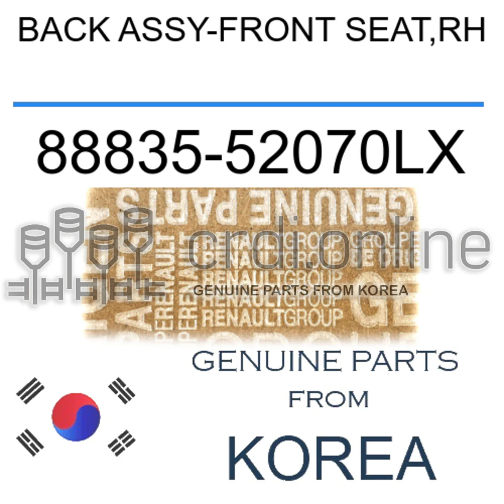 BACK ASSY-FRONT SEAT,RH [ORIGINAL] 88835-52070LX 8883552070LX 88835 52070LX