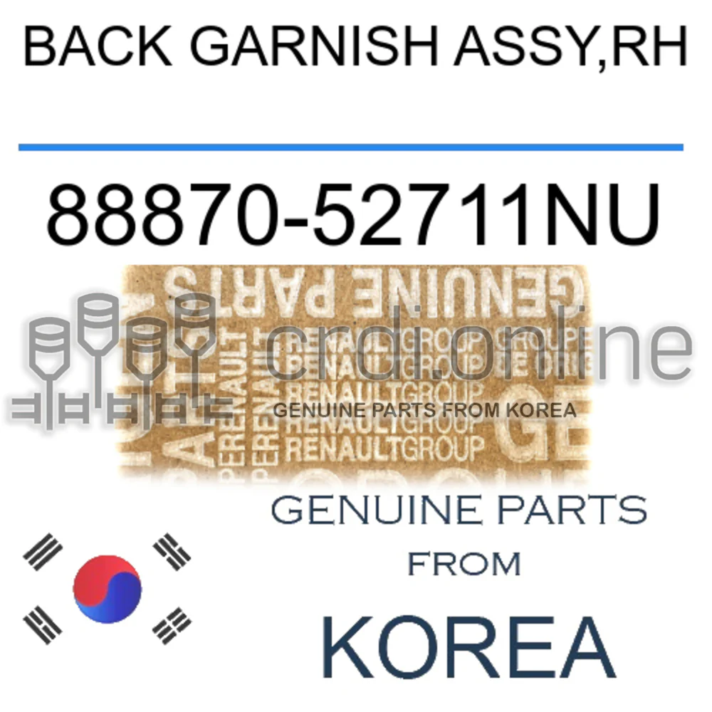BACK GARNISH ASSY,RH [ORIGINAL] 88870-52711NU 8887052711NU 88870 52711NU