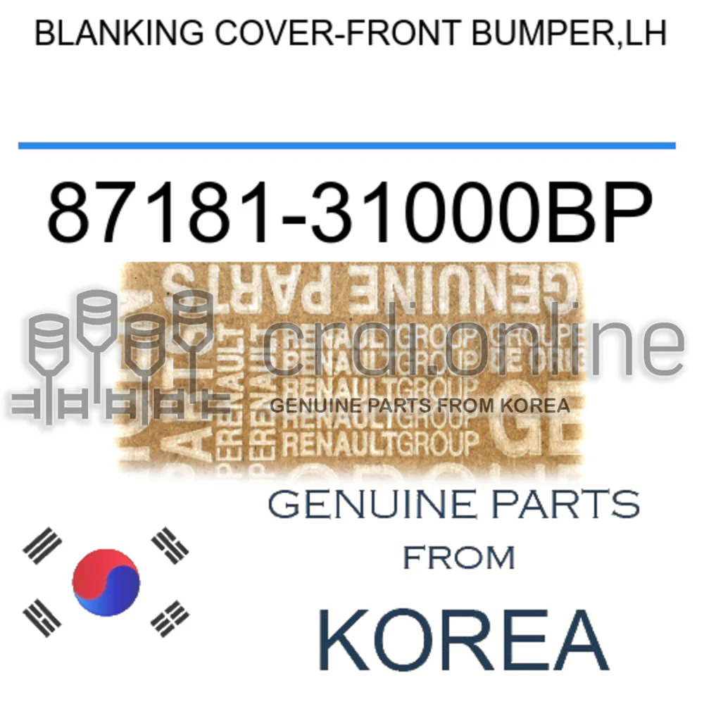 BLANKING COVER-FRONT BUMPER,LH [ORIGINAL] 87181-31000BP 8718131000BP 87181 31000BP
