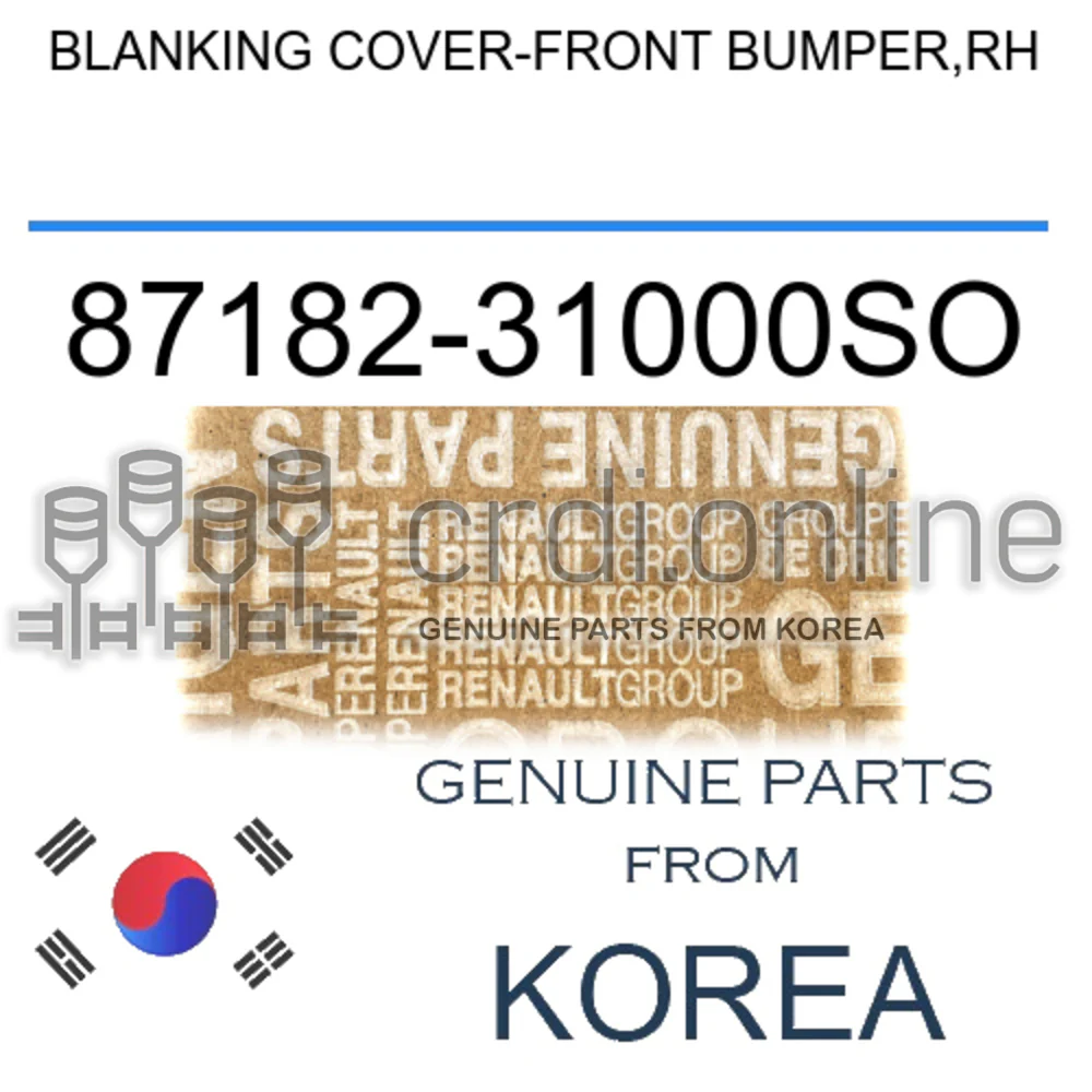 BLANKING COVER-FRONT BUMPER,RH [ORIGINAL] 87182-31000SO 8718231000SO 87182 31000SO