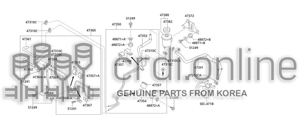 BRACKET-POWER STEERING TUBE [ORIGINAL] 47354-51000 4735451000 47354 51000