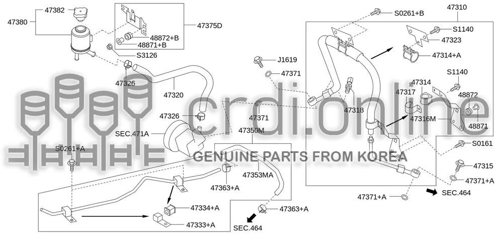 CLAMP-POWER STEERING TUBE [ORIGINAL] 47361-31010 4736131010 47361 31010