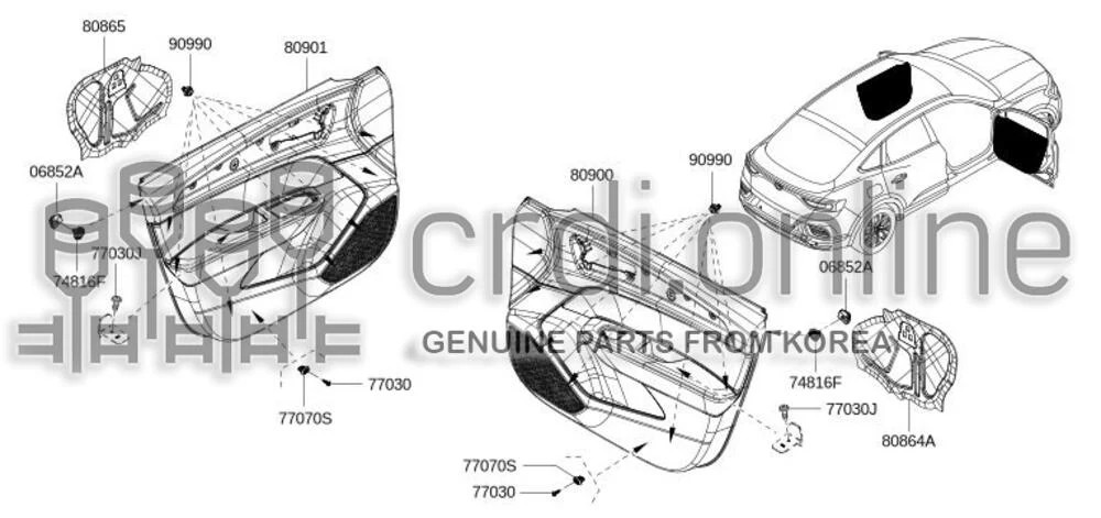 CLIP-DOOR PANEL TRIM [ORIGINAL] 82017-37018 8201737018 82017 37018
