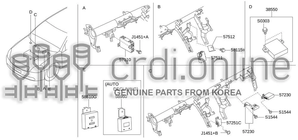 COVER-RAIN SENSOR [ORIGINAL] 58215-52000 5821552000 58215 52000