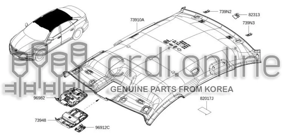 COVER-ROOF CONSOLE [ORIGINAL] 96912-2697R 969122697R 96912 2697R