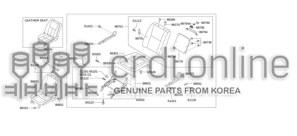 COVER-SEAT SLIDEREAR INNER RH [ORIGINAL] 88653-51000BE 8865351000BE 88653 51000BE