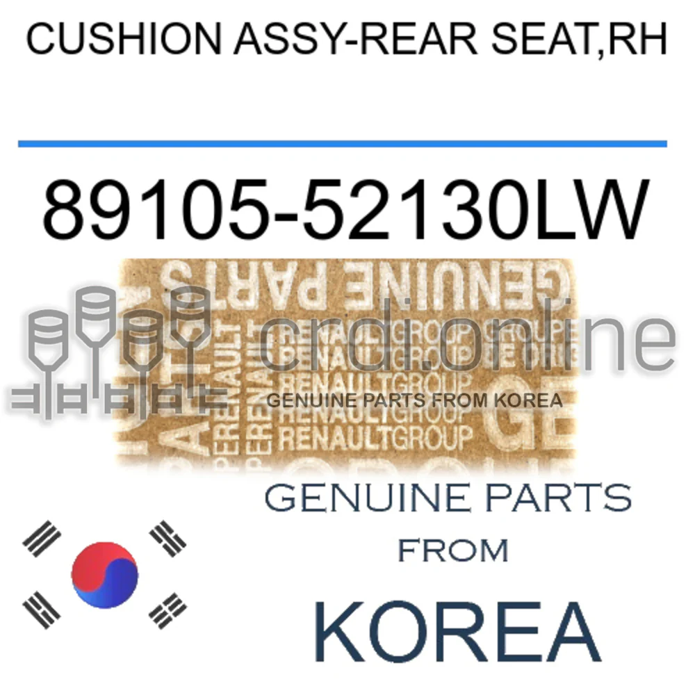 CUSHION ASSY-REAR SEAT,RH [ORIGINAL] 89105-52130LW 8910552130LW 89105 52130LW