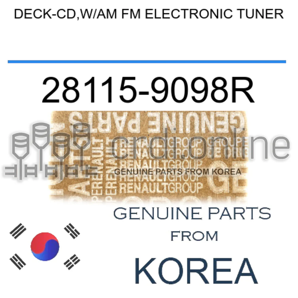 DECK-CD,W/AM FM ELECTRONIC TUNER [ORIGINAL] 28115-9098R 281159098R 28115 9098R