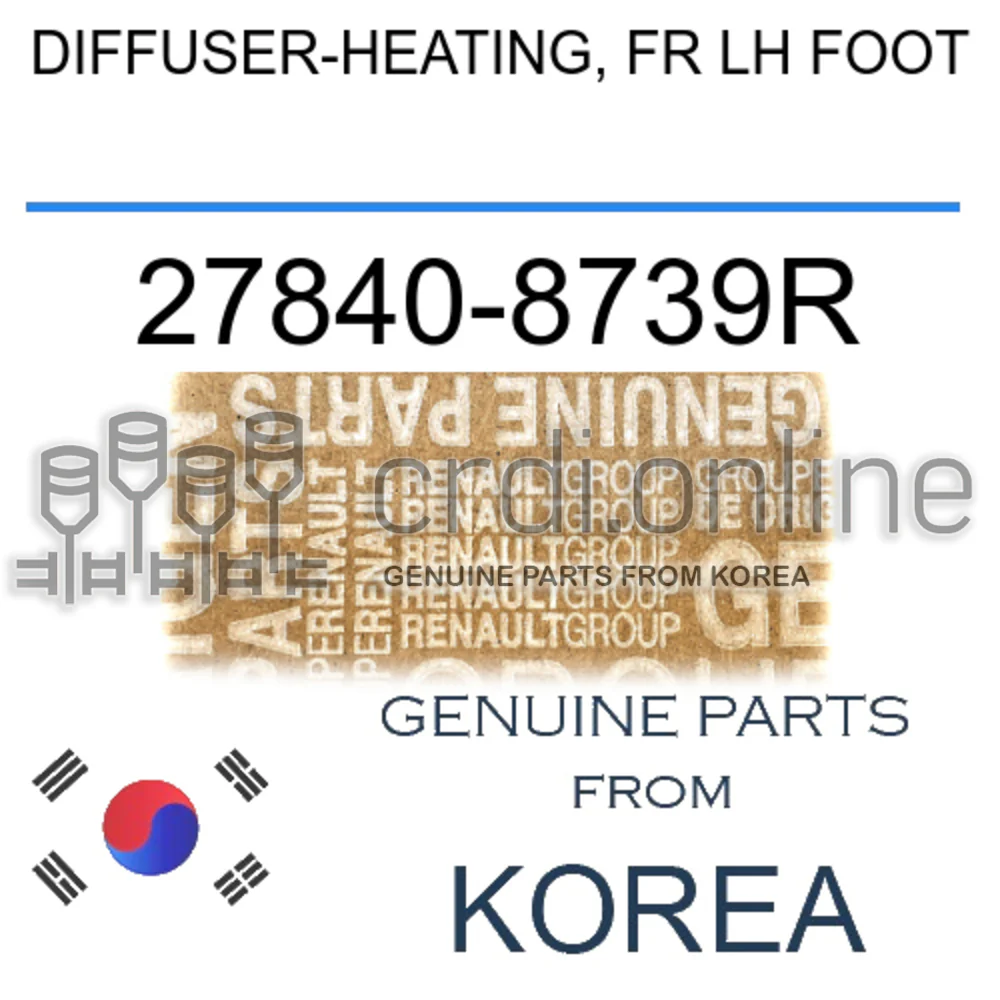 DIFFUSER-HEATING, FR LH FOOT [ORIGINAL] 27840-8739R 278408739R 27840 8739R