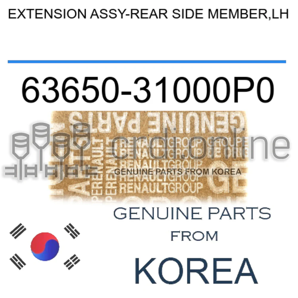 EXTENSION ASSY-REAR SIDE MEMBER,LH [ORIGINAL] 63650-31000P0 6365031000P0 63650 31000P0
