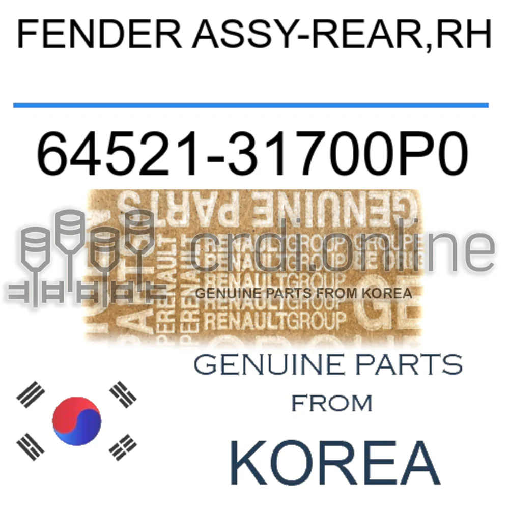 FENDER ASSY-REAR,RH [ORIGINAL] 64521-31700P0 6452131700P0 64521 31700P0