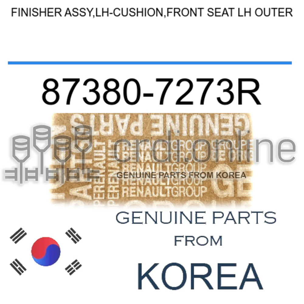 FINISHER ASSY,LH-CUSHION,FRONT SEAT LH OUTER [ORIGINAL] 87380-7273R 873807273R 87380 7273R