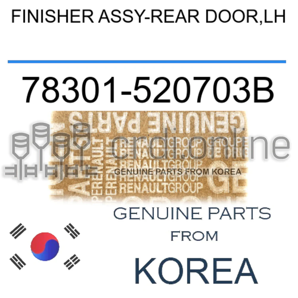 FINISHER ASSY-REAR DOOR,LH [ORIGINAL] 78301-520703B 78301520703B 78301 520703B
