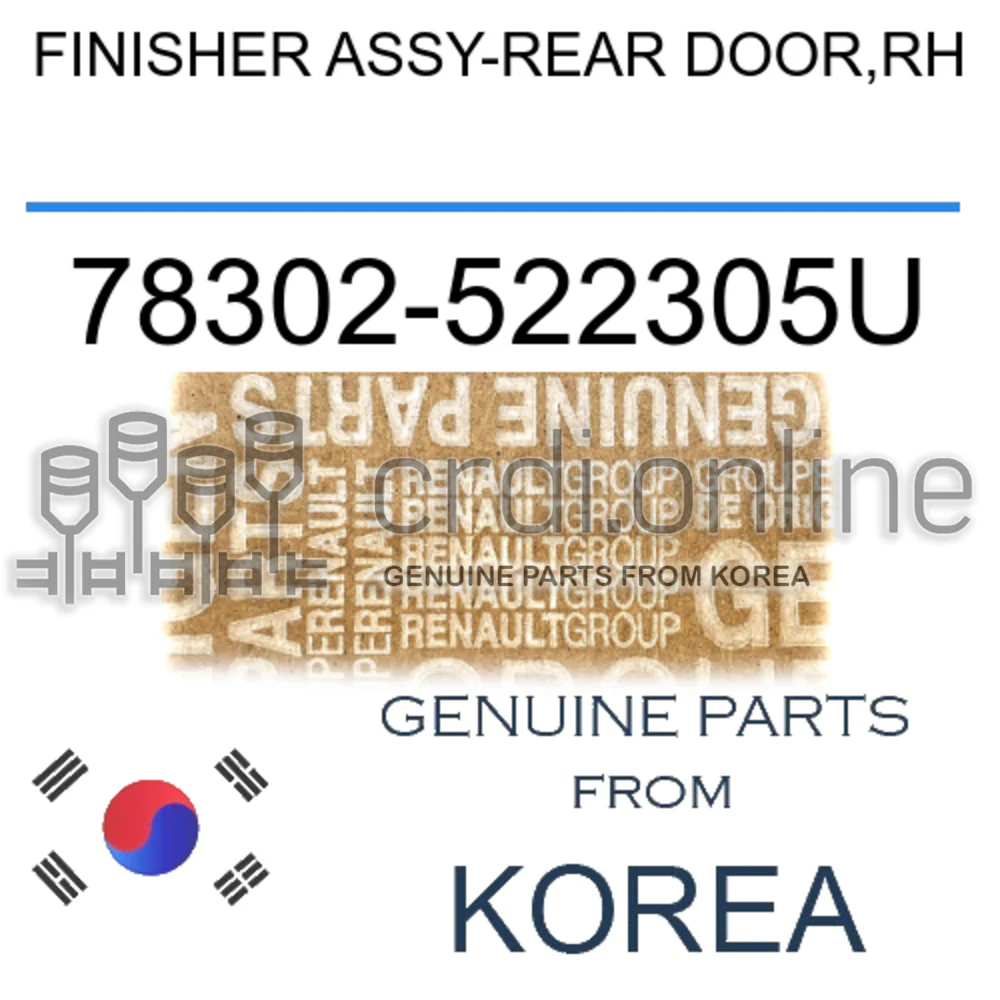 FINISHER ASSY-REAR DOOR,RH [ORIGINAL] 78302-522305U 78302522305U 78302 522305U