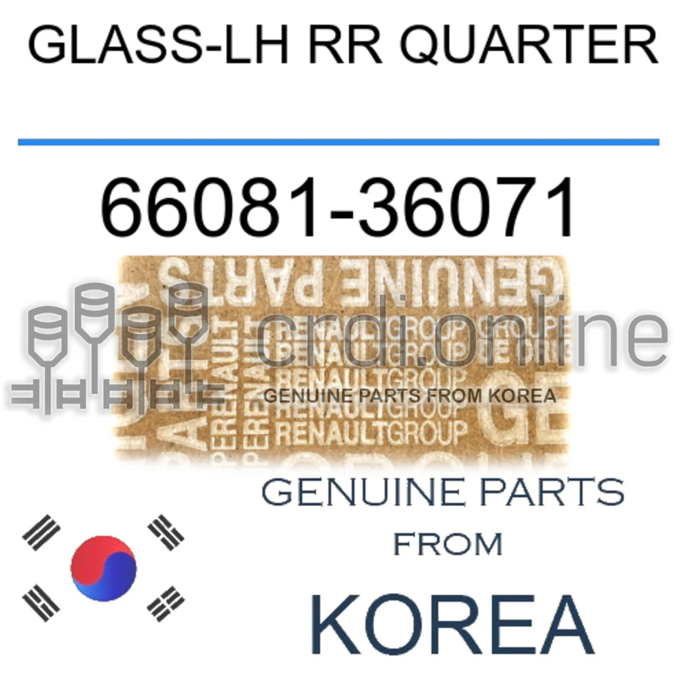 GLASS-LH RR QUARTER [ORIGINAL] 66081-36071 6608136071 66081 36071