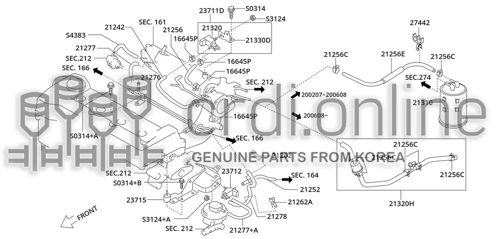 HOSE-EVAPORATION CONTROL [ORIGINAL] 21242-41900 2124241900 21242 41900