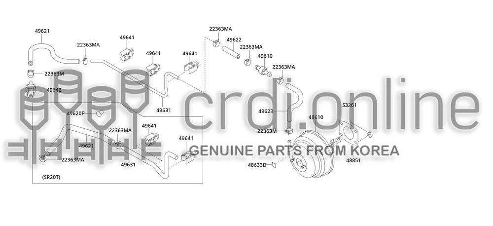 HOSE-VACUUMBRAKE BOOSTER [ORIGINAL] 49621-51900 4962151900 49621 51900