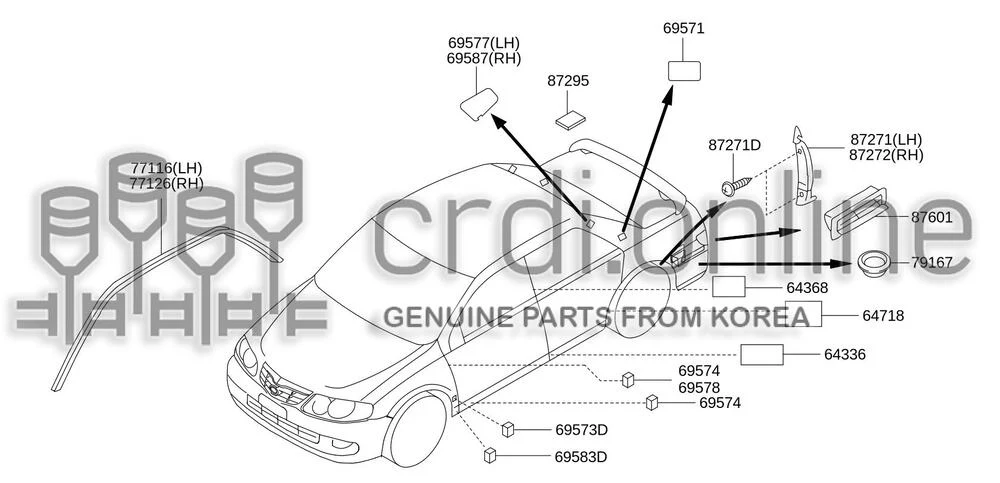 INSULATOR-REAR PILLAR INNERRH [ORIGINAL] 69587-31000 6958731000 69587 31000