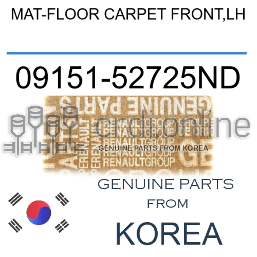 MAT-FLOOR CARPET FRONT,LH [ORIGINAL] 09151-52725ND 0915152725ND 09151 52725ND