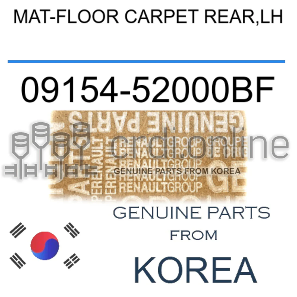 MAT-FLOOR CARPET REAR,LH [ORIGINAL] 09154-52000BF 0915452000BF 09154 52000BF