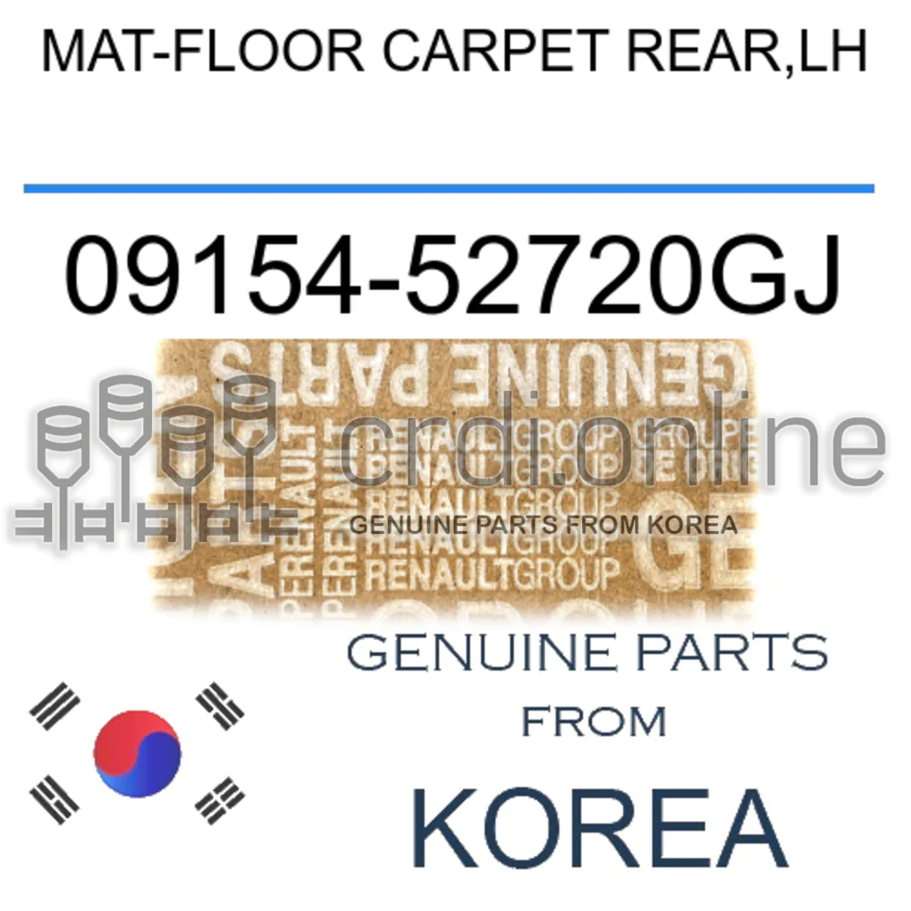 MAT-FLOOR CARPET REAR,LH [ORIGINAL] 09154-52720GJ 0915452720GJ 09154 52720GJ