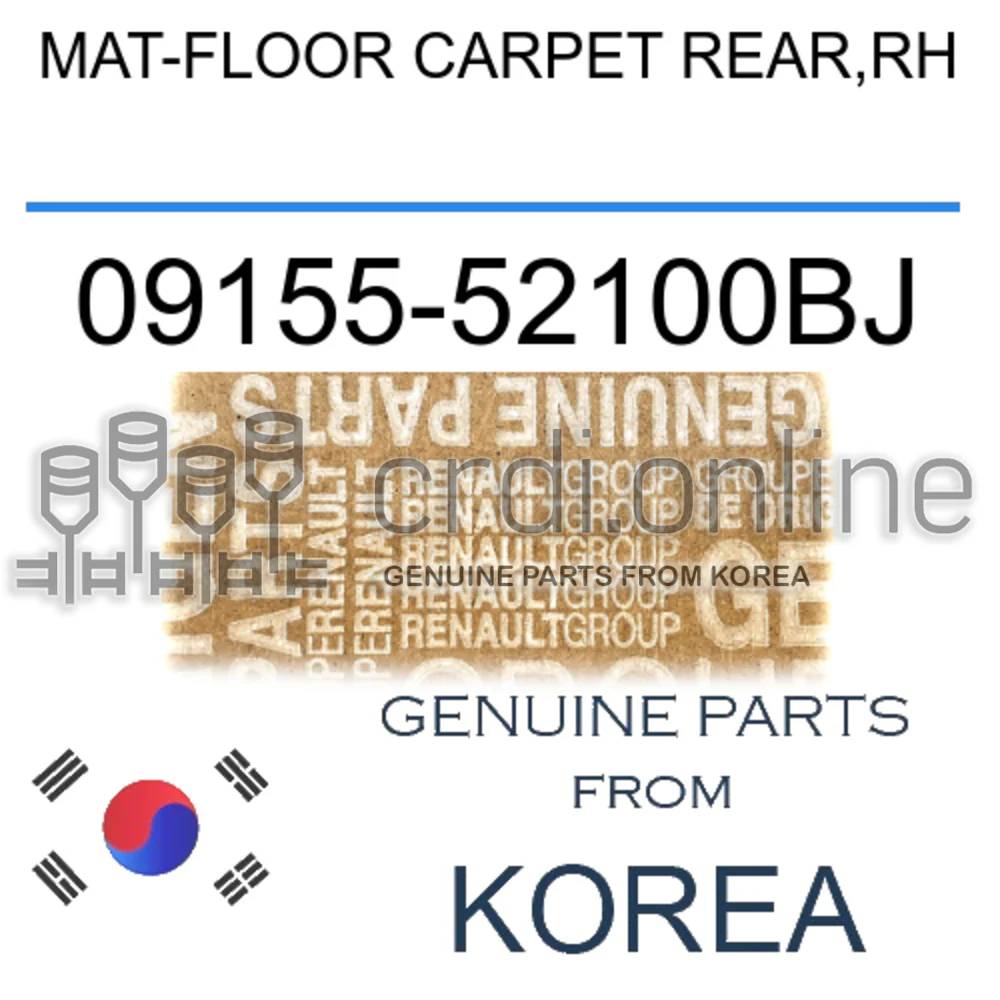 MAT-FLOOR CARPET REAR,RH [ORIGINAL] 09155-52100BJ 0915552100BJ 09155 52100BJ