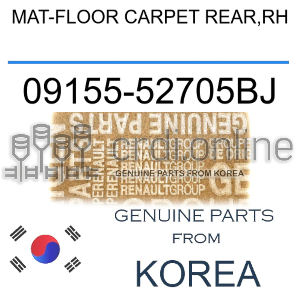 MAT-FLOOR CARPET REAR,RH [ORIGINAL] 09155-52705BJ 0915552705BJ 09155 52705BJ