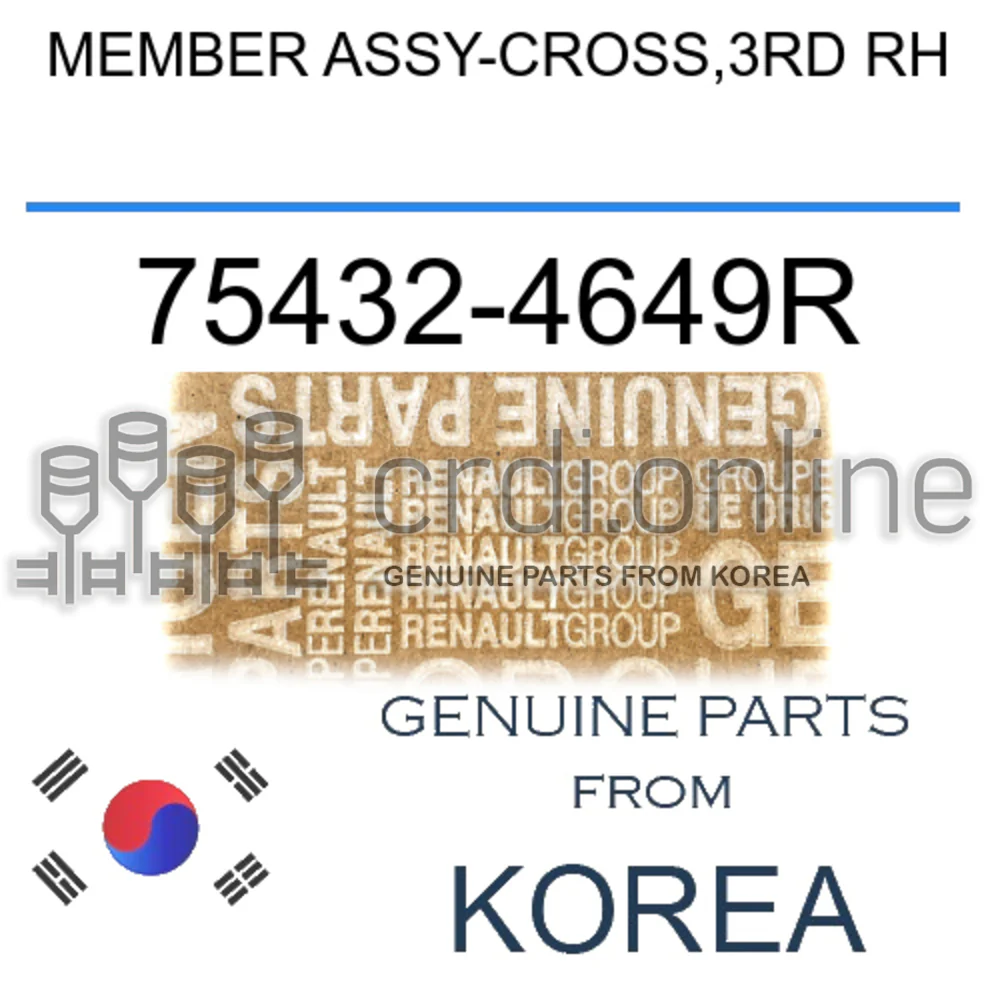 MEMBER ASSY-CROSS,3RD RH [ORIGINAL] 75432-4649R 754324649R 75432 4649R