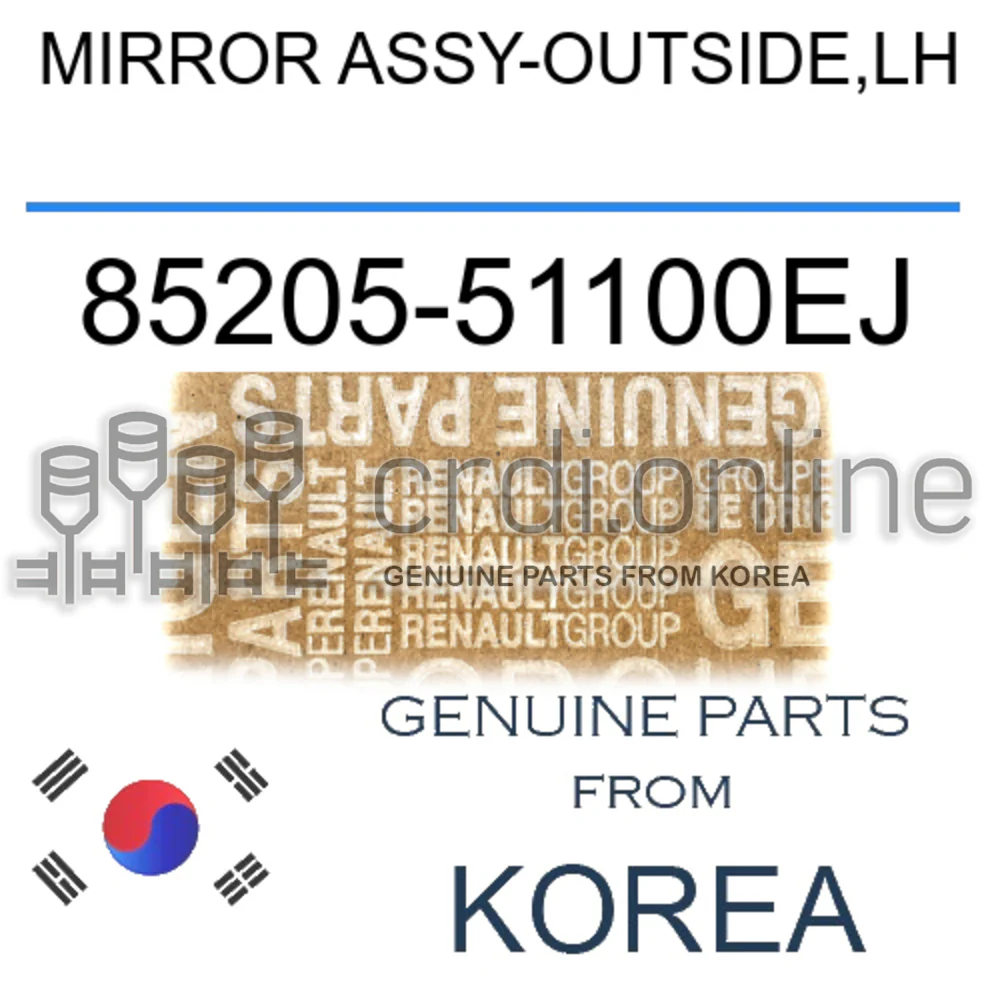 MIRROR ASSY-OUTSIDE,LH [ORIGINAL] 85205-51100EJ 8520551100EJ 85205 51100EJ