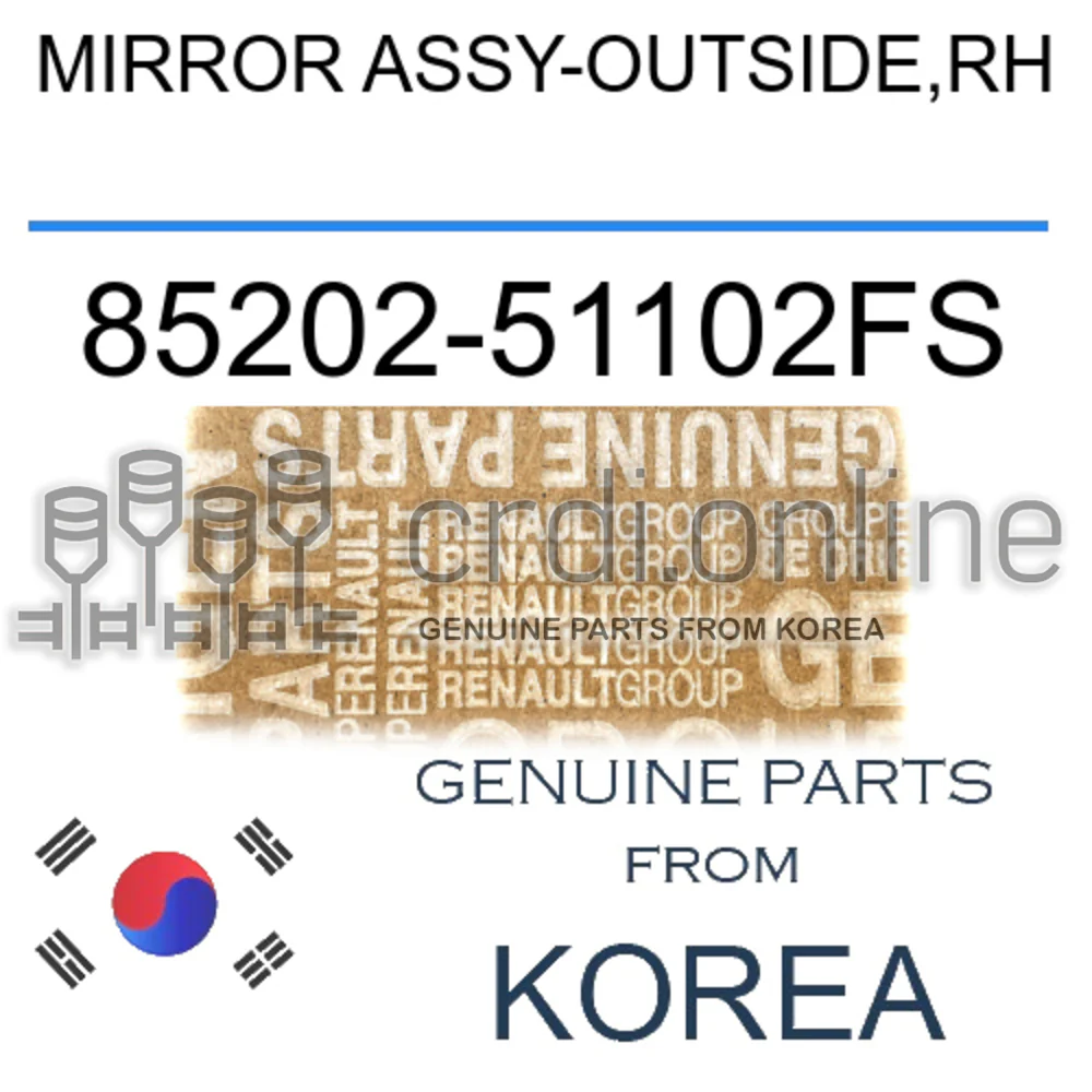 MIRROR ASSY-OUTSIDE,RH [ORIGINAL] 85202-51102FS 8520251102FS 85202 51102FS
