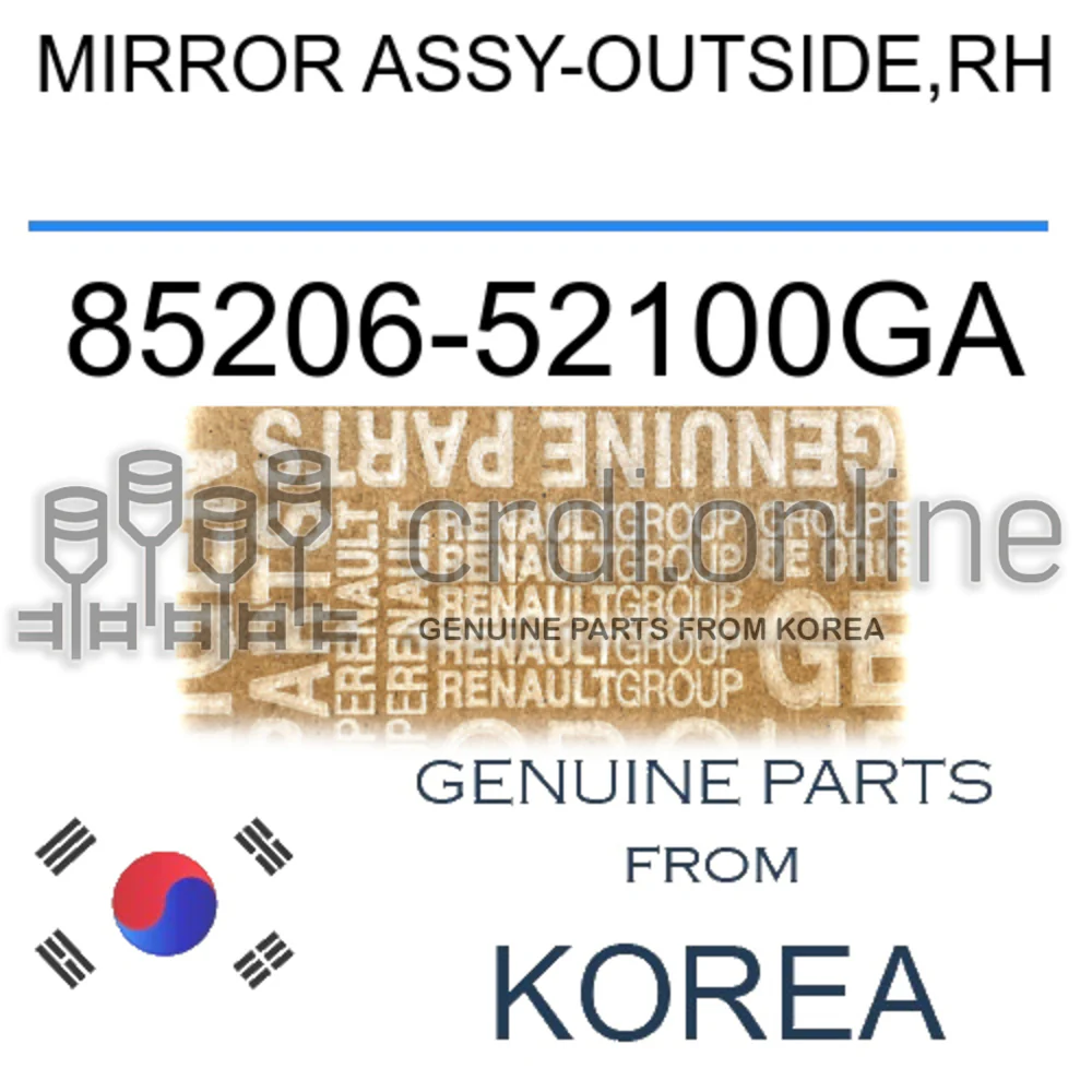 MIRROR ASSY-OUTSIDE,RH [ORIGINAL] 85206-52100GA 8520652100GA 85206 52100GA