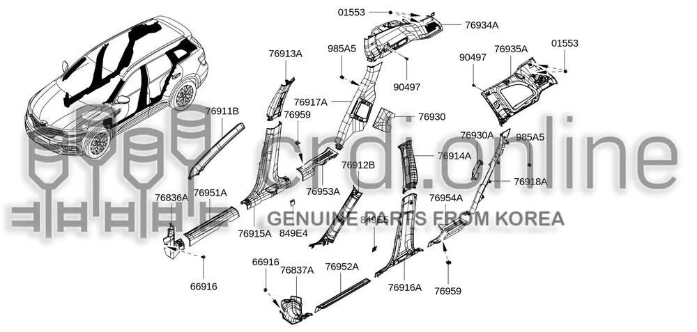 MLDG-SEAT BELT OUTLETRH [ORIGINAL] 849E4-5184R 849E45184R 849E4 5184R
