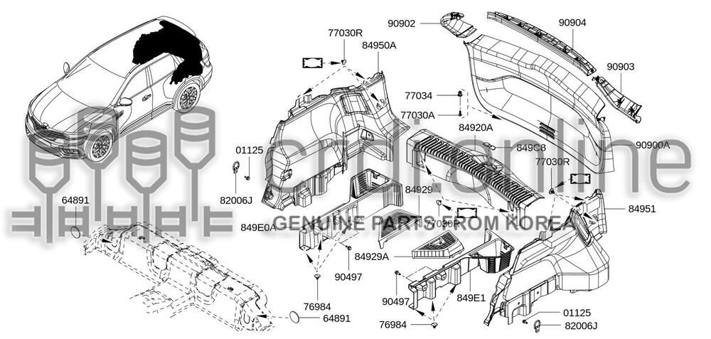 MLDG-TRUNK LID STRIKER [ORIGINAL] 849C8-5322R 849C85322R 849C8 5322R