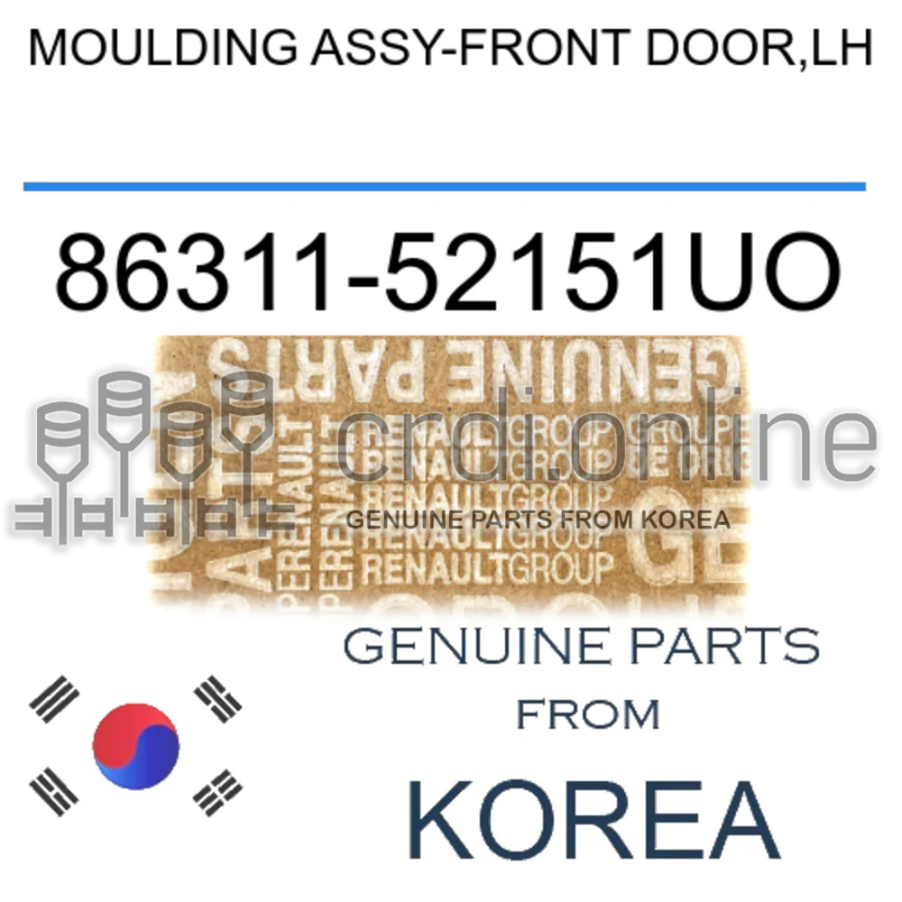MOULDING ASSY-FRONT DOOR,LH [ORIGINAL] 86311-52151UO 8631152151UO 86311 52151UO