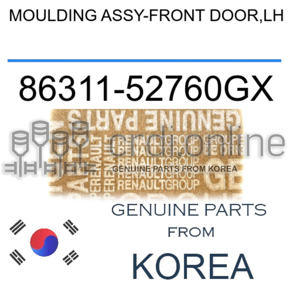 MOULDING ASSY-FRONT DOOR,LH [ORIGINAL] 86311-52760GX 8631152760GX 86311 52760GX