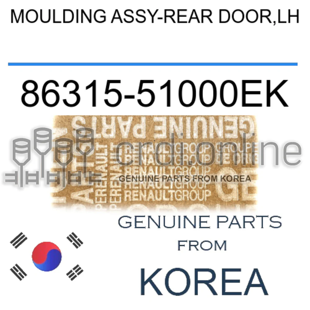 MOULDING ASSY-REAR DOOR,LH [ORIGINAL] 86315-51000EK 8631551000EK 86315 51000EK