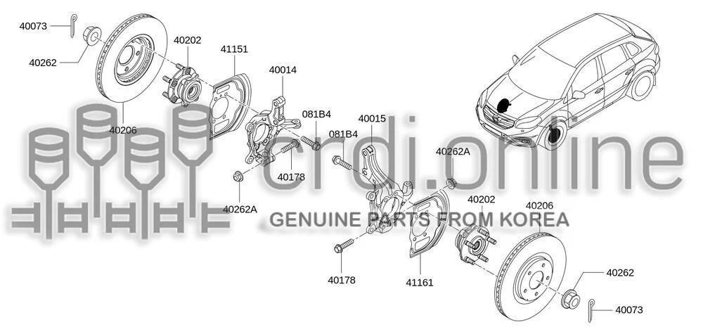 NUT-LOCKWHEEL BEARING [ORIGINAL] 40262-2Y000 402622Y000 40262 2Y000
