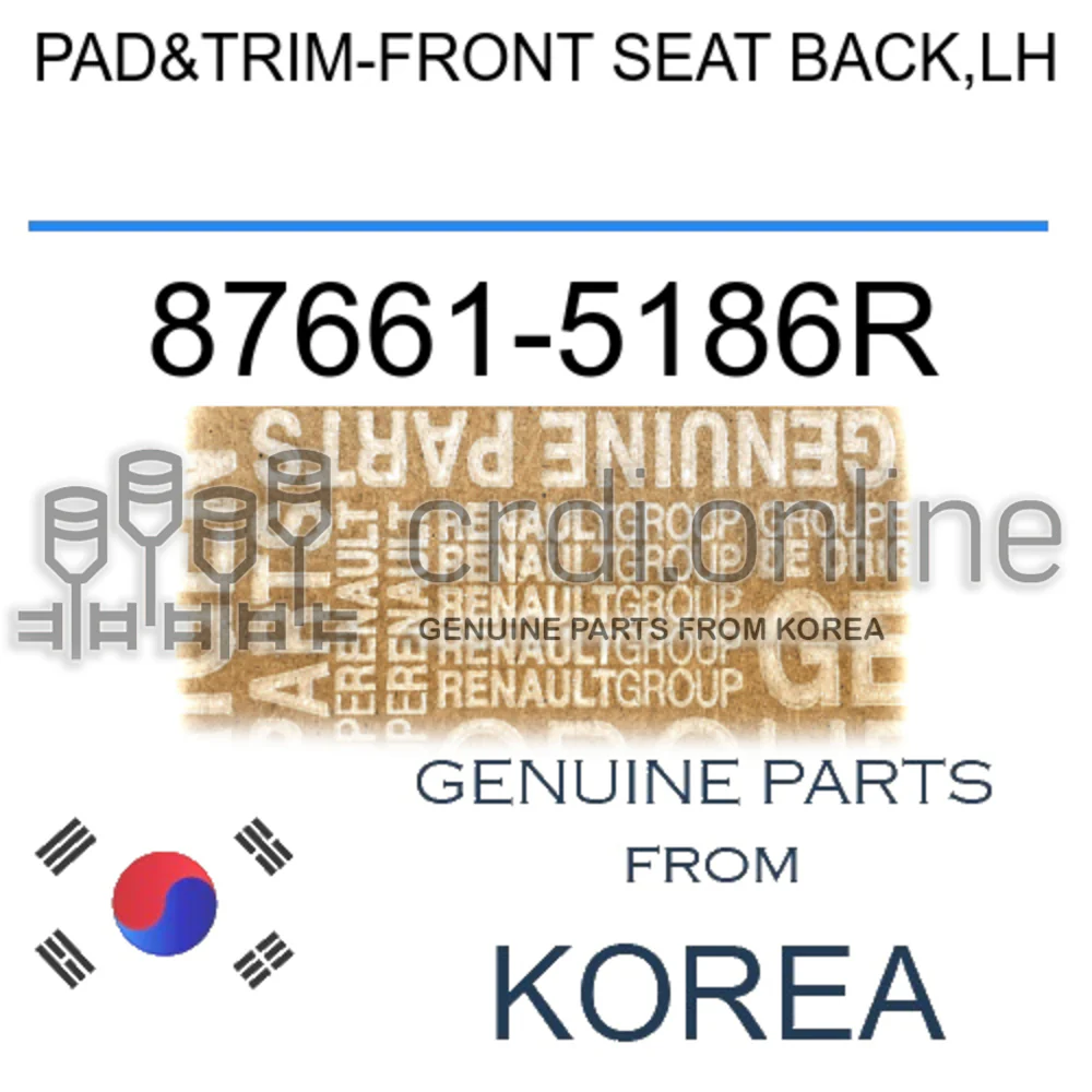 PAD&TRIM-FRONT SEAT BACK,LH [ORIGINAL] 87661-5186R 876615186R 87661 5186R