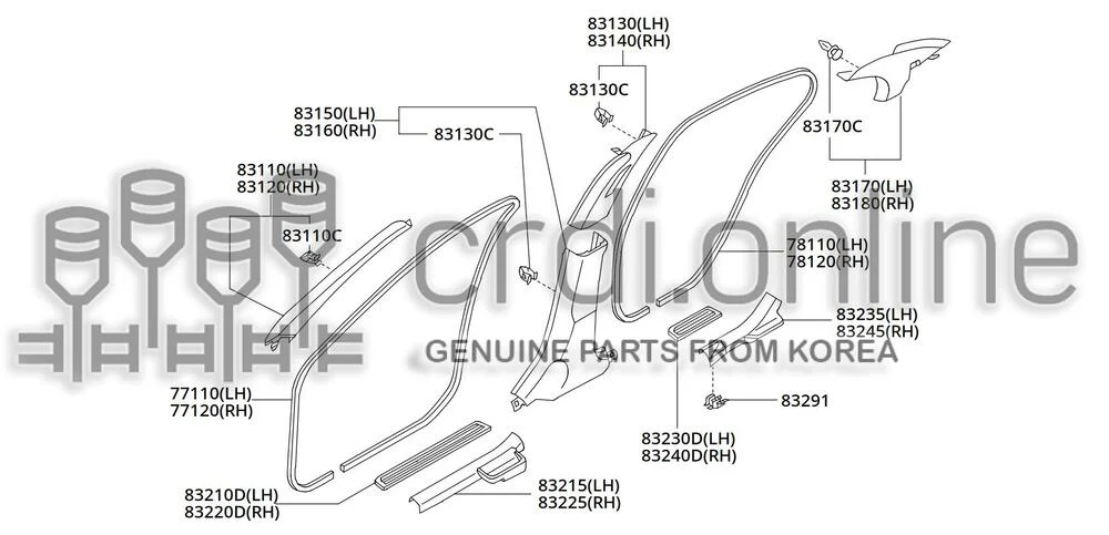 PLATE-KICKINGREAR INNER RH [ORIGINAL] 83245-31000GE 8324531000GE 83245 31000GE