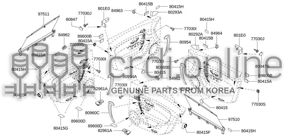 PLUG TRIM-DOOR FRONT RH [ORIGINAL] 80847-9898R 808479898R 80847 9898R