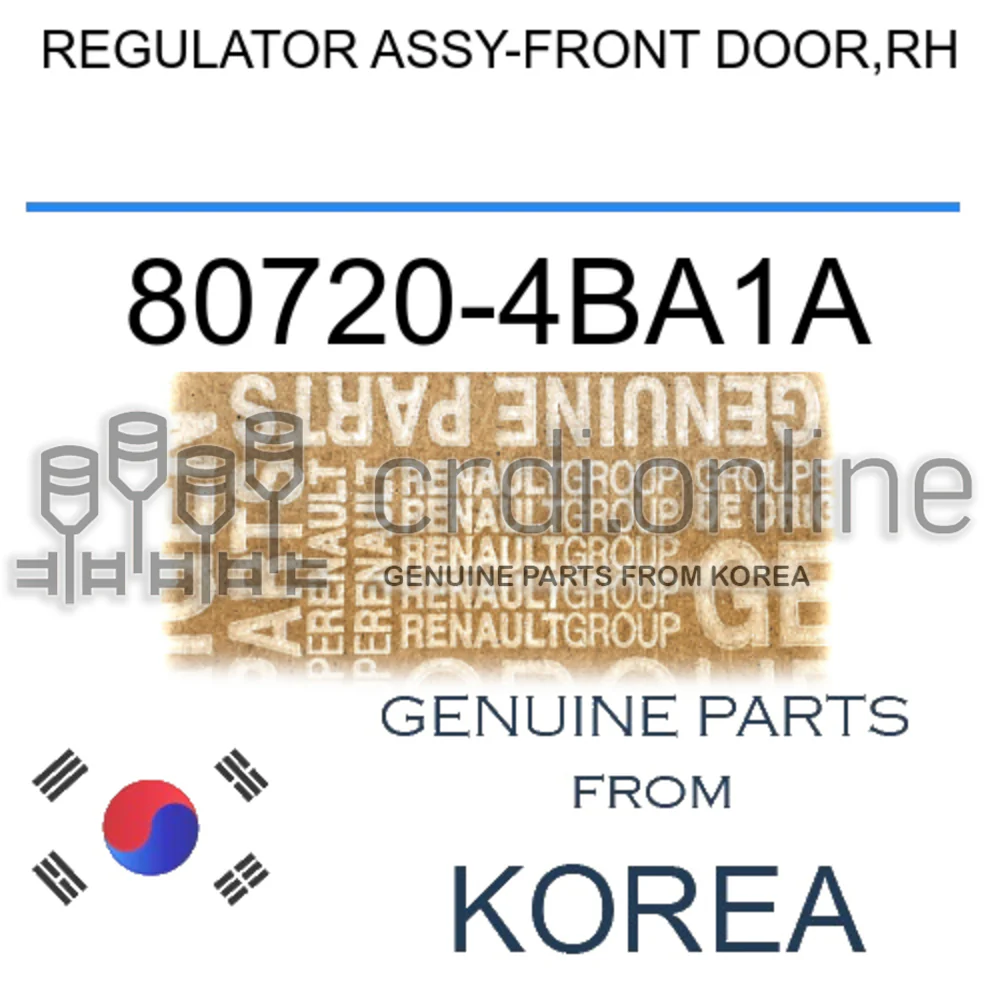 REGULATOR ASSY-FRONT DOOR,RH [ORIGINAL] 80720-4BA1A 807204BA1A 80720 4BA1A