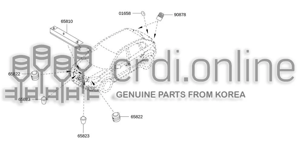 RUBBER BUMPER HOOD [ORIGINAL] 65823-JY00A 65823JY00A 65823 JY00A