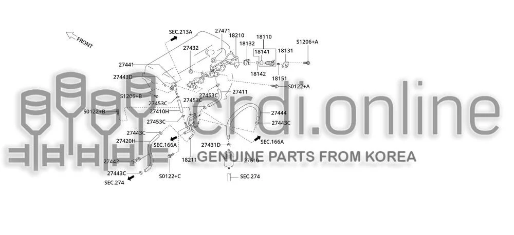 SPACER-FUEL TUBE [ORIGINAL] 27432-12900 2743212900 27432 12900