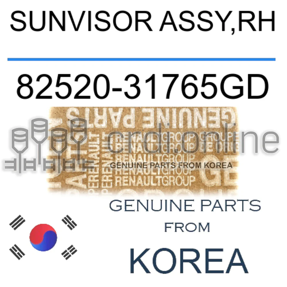 SUNVISOR ASSY,RH [ORIGINAL] 82520-31765GD 8252031765GD 82520 31765GD