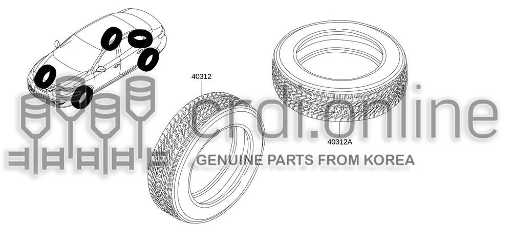 TIRE-TUBELESS [ORIGINAL] 40312-6098R 403126098R 40312 6098R