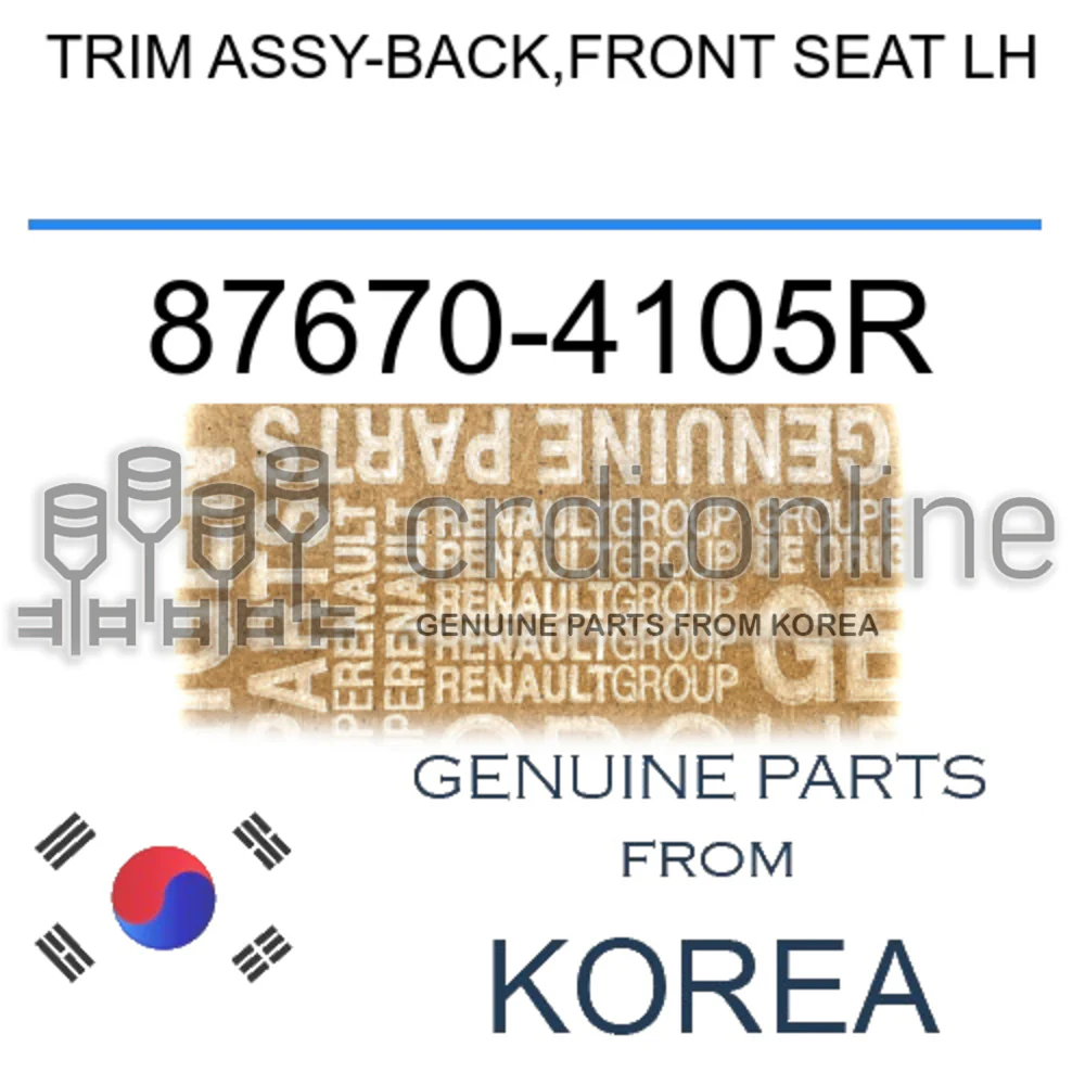 TRIM ASSY-BACK,FRONT SEAT LH [ORIGINAL] 87670-4105R 876704105R 87670 4105R