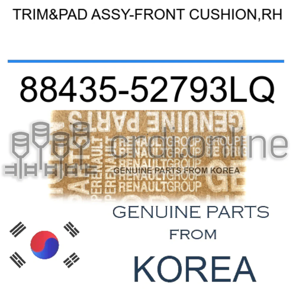 TRIM&PAD ASSY-FRONT CUSHION,RH [ORIGINAL] 88435-52793LQ 8843552793LQ 88435 52793LQ