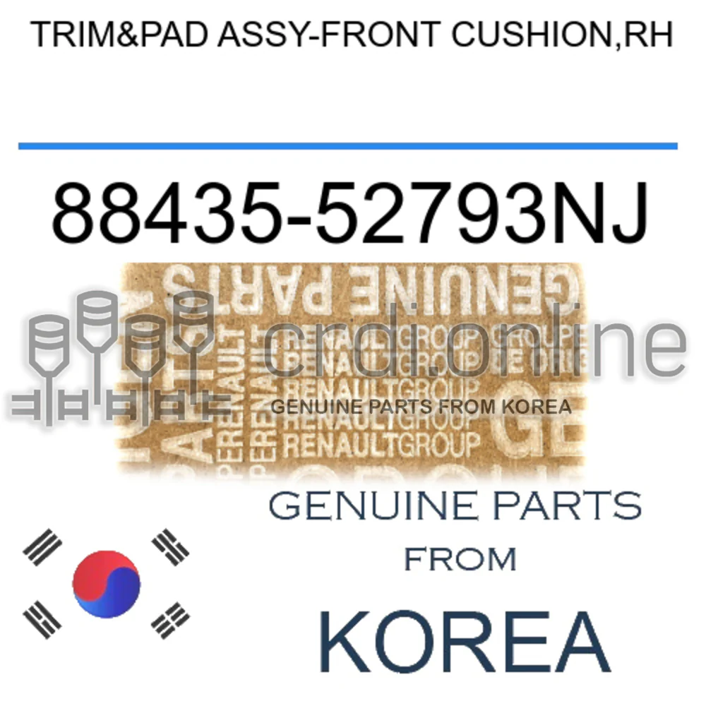 TRIM&PAD ASSY-FRONT CUSHION,RH [ORIGINAL] 88435-52793NJ 8843552793NJ 88435 52793NJ