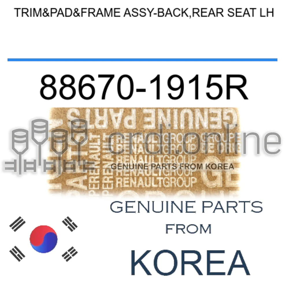 TRIM&PAD&FRAME ASSY-BACK,REAR SEAT LH [ORIGINAL] 88670-1915R 886701915R 88670 1915R